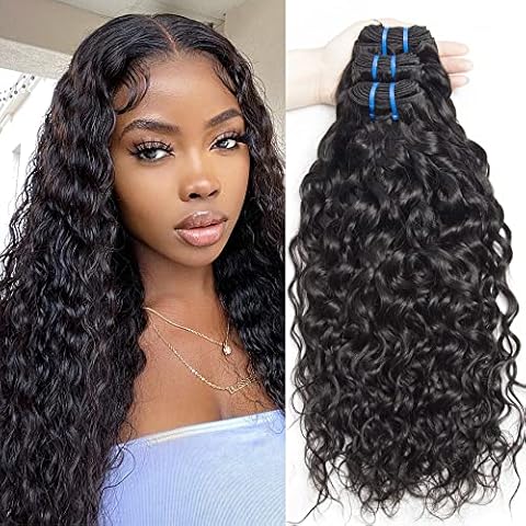 VIPbeauty 12A Brazilian Water Wave Bundles Human Hair Weave 3 Bundles Deal 16 18 20 Inch 300g Curly Human Hair Extensions Double Weft Soft Bouncy Cover