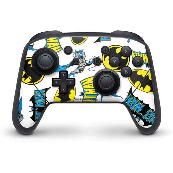 Skinit Decal Gaming Skin Compatible with Nintendo Switch Pro Controller - Officially Licensed DC Comics Batman Vintage Pose Collage Art Design
