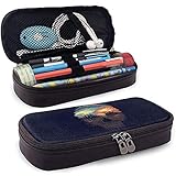 Estuche para lápices con doble bolsillo con cremallera y compartimentos, para almacenarlo No solo es un estuche para lápices, sino que también se puede usar para billetera de viaje, bolsa de viaje, estuche de viaje, bolsa de maquillaje.