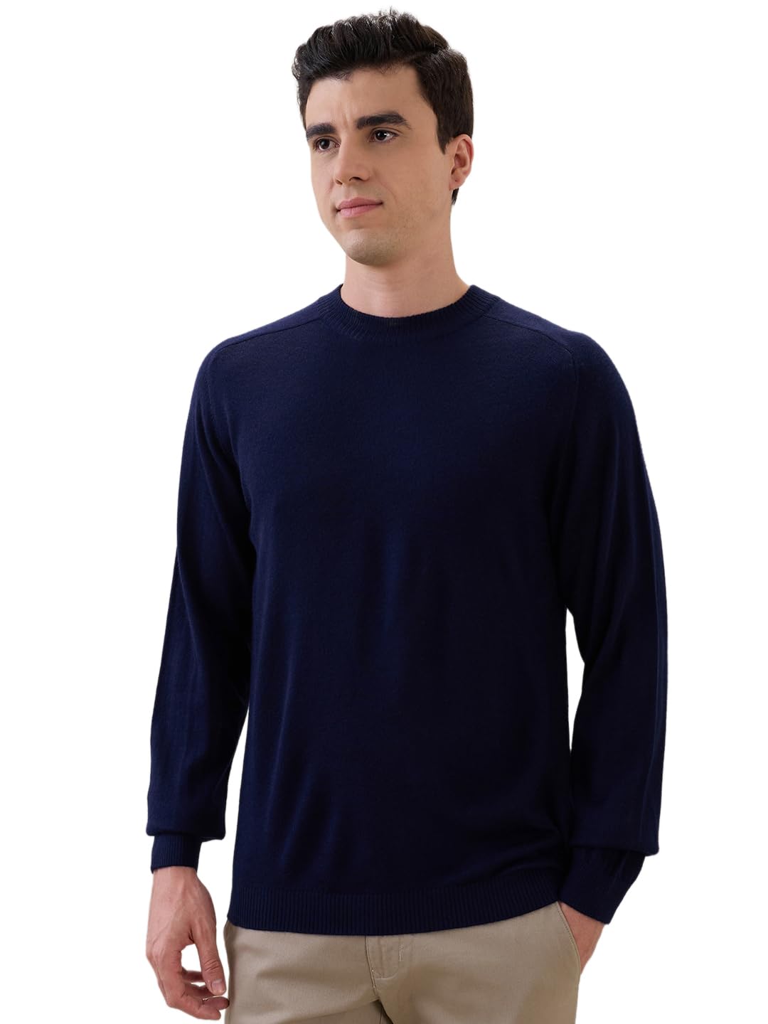 park avenue Men Regular Fit Solid Pattern Acrylic Wool Blend Full Sleeve Turtle Neck Casual Sweater Blue-picture-43