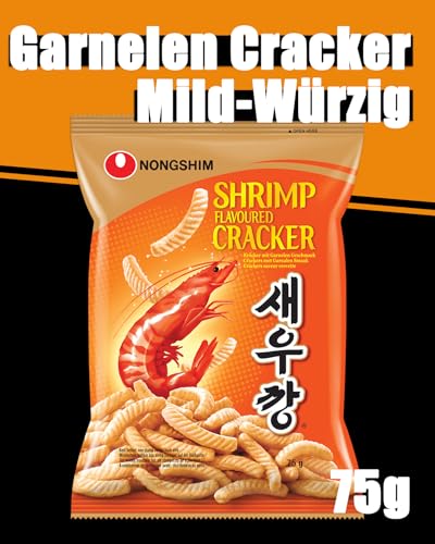 Nong Shim Shrimp Cracker – Knusprige Krabbencracker - koreanische Knabberei für jeden Tag – 1 x 75g