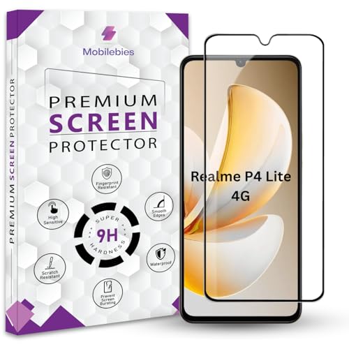 Image of Premium Tempered Glass Screen Protector Guard For Realme P4 LIte 4G (6.74 Inch, Pack of 1) | Edge to Edge Coverage With Easy to installation kit