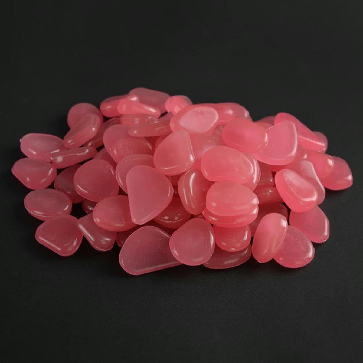 Guijarros que brillan en la oscuridad, Piedras luminosas que brillan en la oscuridad - Guijarros de jardín(Pink)