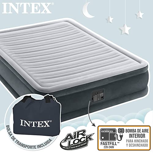 Image of Intex Dura-Beam Deluxe Series Comfort -Plus Mid-Rise Air Mattress - with Built-in Electric Pump (Queen Size -13 inch Height)