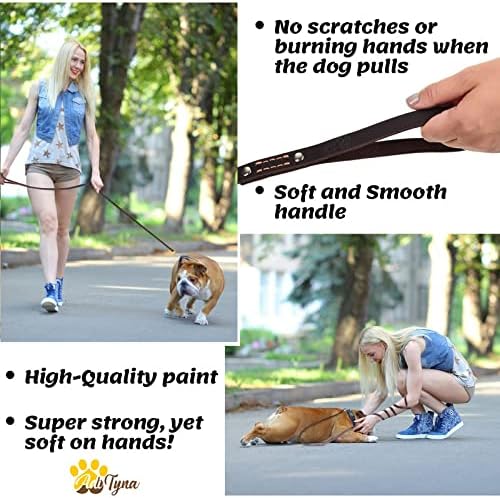 ADITYNA - Premium Leather Dog Leash - 6 ft, Heavy-Duty, Soft & Strong for Small/Medium Dogs - Perfect for Walking, Training, Hiking, and Running (Medium: 6 ft x 5/8", Brown) - Image 5