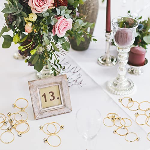 Whaline 36 Packs Diamond Engagement Rings Bridal Shower Rings for Wedding Table Decorations, Party Supply, Favor Accents, Cupcake Toppers - Image 5