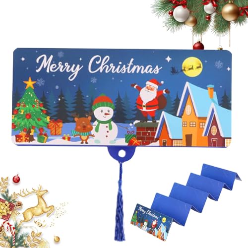 クリスマスシルバーカード - 紙袋、ボウルホルダー、お祝いのギフト|エレガントな装飾的なポンポンを備えた折りたたみ可能な封筒、お金を提供するためのパーティーのふくれっ面