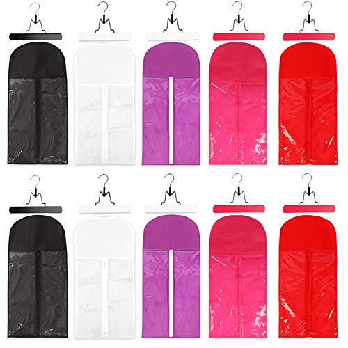 10 Pack Hair Extension Storage Bag Hair Extension Hanger Strong Holder Dust-proof Portable Suit with Transparent Zip Up Closure- Lightweight, Waterproof and Portable Mixed Colors 02