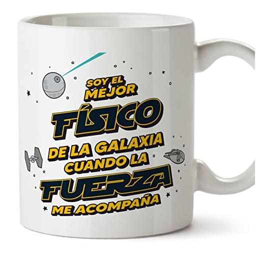 MUGFFINS Tazas para FÍSICO hombre - En Español - Mejor de la Galaxia Cuando Fuerza me Acompaña - 11 oz / 330 ml - Regalo original y divertido
