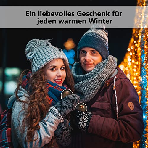 10000mAh Handwärmer, USB Wiederaufladbar Elektrische Tragbare Taschenwärmer Power Bank mit 3-Ports, Lang Anhaltende Hitze, Geschenk für Frauen Kinder Mann Outdoor-Sportarten