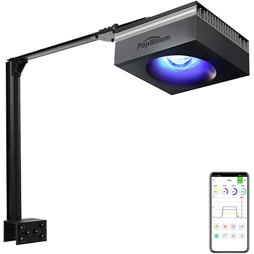 PopBloom RL90 Led Aquarium Light for Coral Reef, Smart-APP Control Reef Led Light Aquarium Marine Lighting Fish Tank Light for 40-60CM Saltwater SPS/LPS Mixed Reef Fish Aquarium