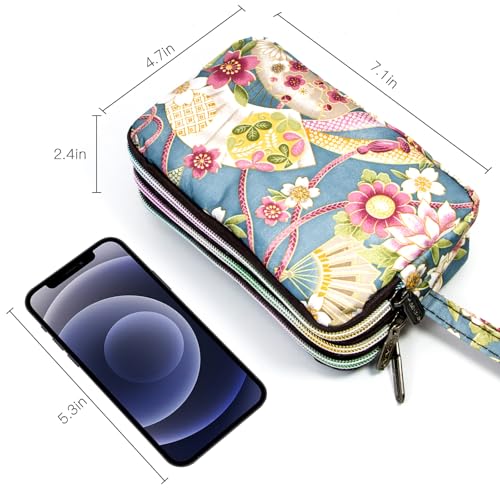 Image of BIAOTIE Large Capacity Wristlet Wallet - Women Printed Nylon Waterproof Handbag Clutch Purse