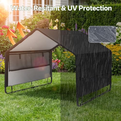 MEWANG Outdoor Dog House - Waterproof Portable Puppy Camping Tent,Ventilation Windows & Sun Protection, Lightweight Snap-fit Design for Small/Medium/Large Dogs, Beach, Backyard, Hiking (Black, Large) by MEWANG - Image 3