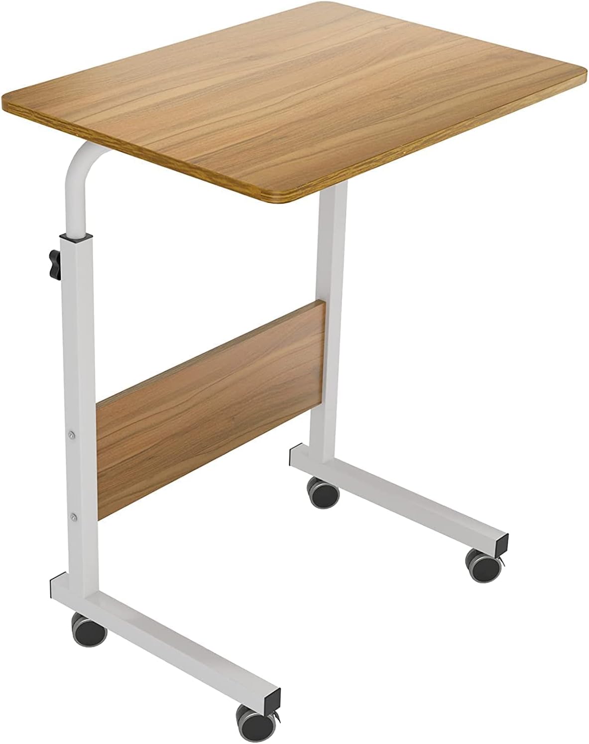 TOMVAES Bedside Computer Table,Overbed Table,TV Tray with Swivel Wheel Rolling,Height Adjustable Over Bedside Home Office Desks for Laptop, Reading, Eating Breakfast Cart Stand(40 x 60cm)