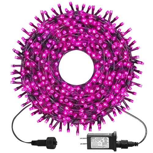 Kemooie HX-300ZXD-PINK 300 Led Pink Halloween Lights, 99Ft Connectable 8 Twinkle Modes String Lights With Memory Function, Waterproof For Outdoor Indoor Patio Wedding Party Halloween Valentine'S Day Decoration cover