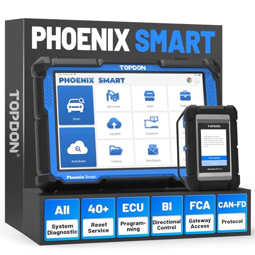 TOPDON Phoenix Smart OBD2 Scanner, Bidirectional Scan Tool for 200+ Brands, Car Diagnostic Tool with...