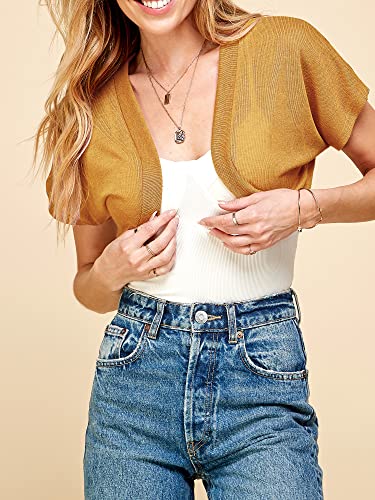 Image of Lock and Love Women's Versatile Open Front Lightweight Short Sleeve Bolero Shrug