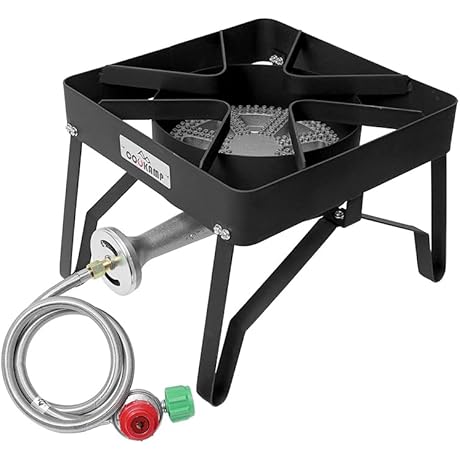 200000 BTU Banjo 1-Burner Outdoor Propane Burner Gas Cooker