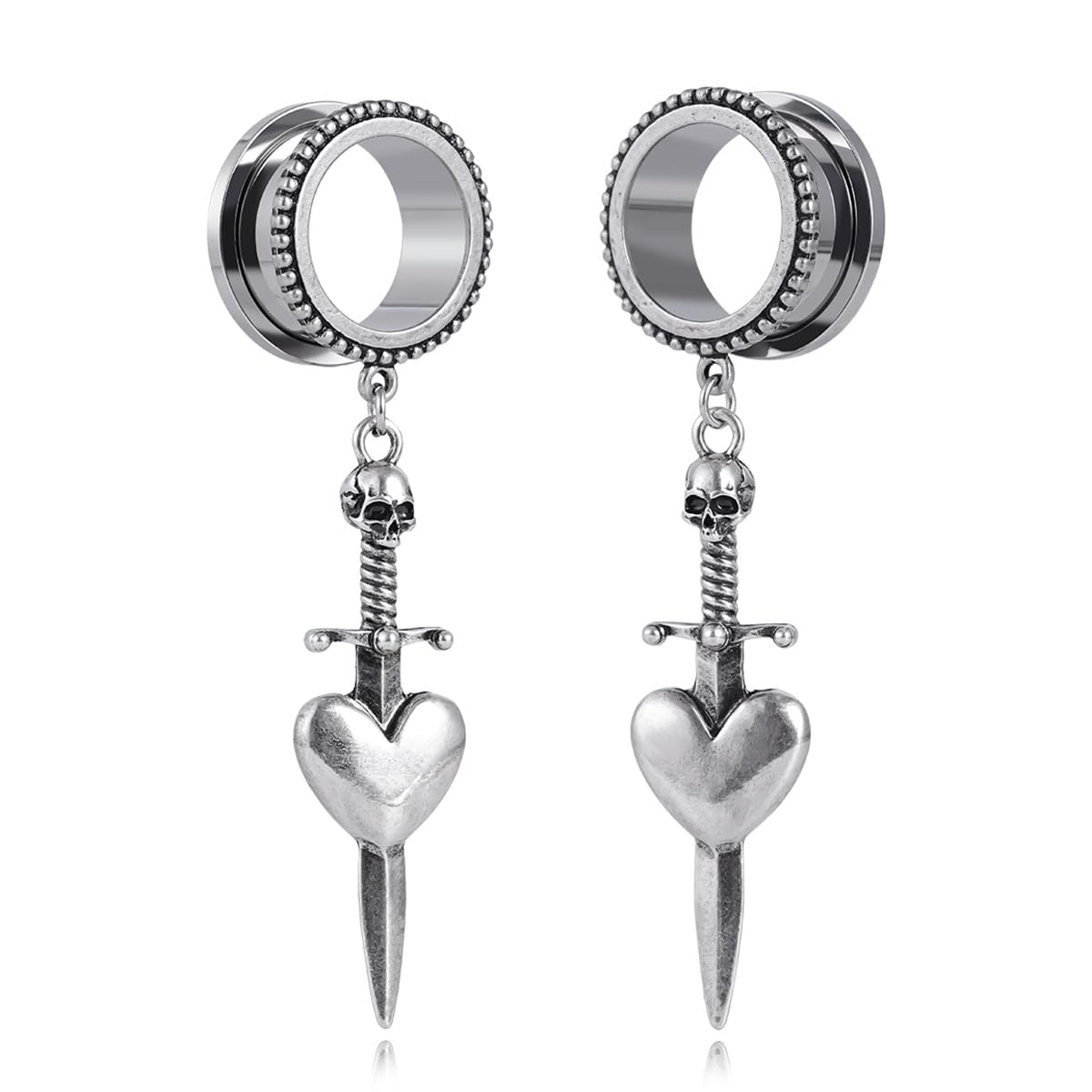 COOEAR Messgeräte für Ohrringe, Hangelstecker und Tunnel, Schraube zurück Piercing Expander.