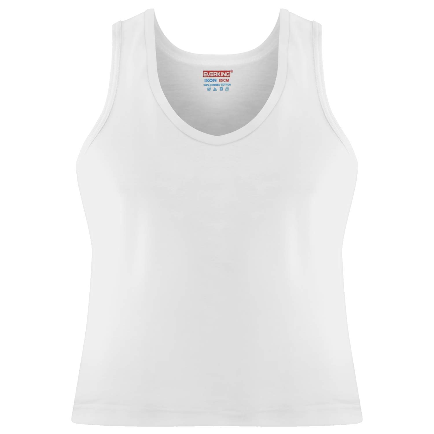 Everking Men's Cotton Roundneck Sleeveless White Vest Combo (Pack of 5) 1