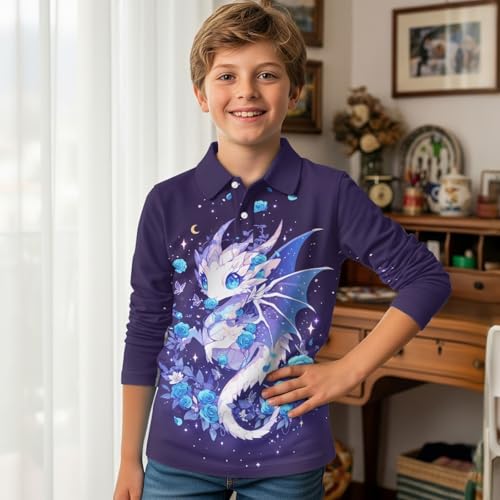 HUIACONG Kids Boys Girls Golf Shirts for Children Under Shirts3