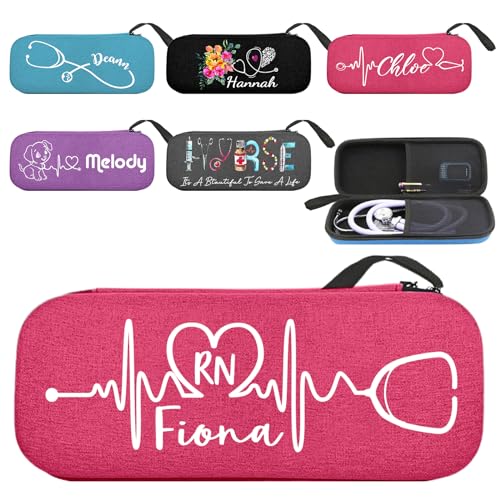 Personalized Stethoscope Case Custom Stethoscope Holder Case Name Hard Travel Carrying Lightweight Storage with Mesh Pocket Customized Nurses Gift for Nurse Doctor Medical Assistant