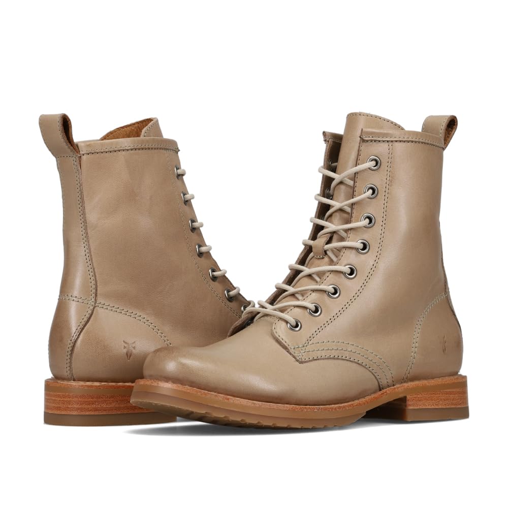 Frye Veronica Women’s Combat Boots Crafted from Hand-Burnished Vintage Italian Leather with Genuine Stitch-Down Welt Construction and Leather Lining – 6 ¾” Shaft Height