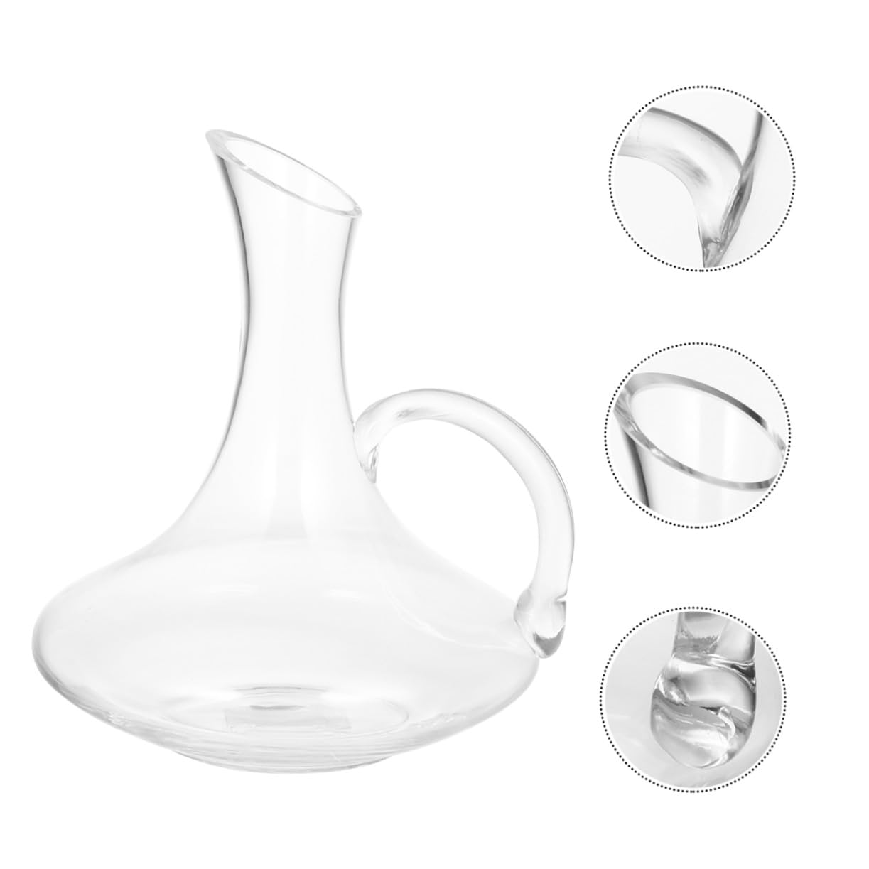 Toyvian Decanter Vino in Vetro Premium con Manico Distributore Bevande per Whiskey e Vino Caraffa Elegante e Pratica per Casa e Bar