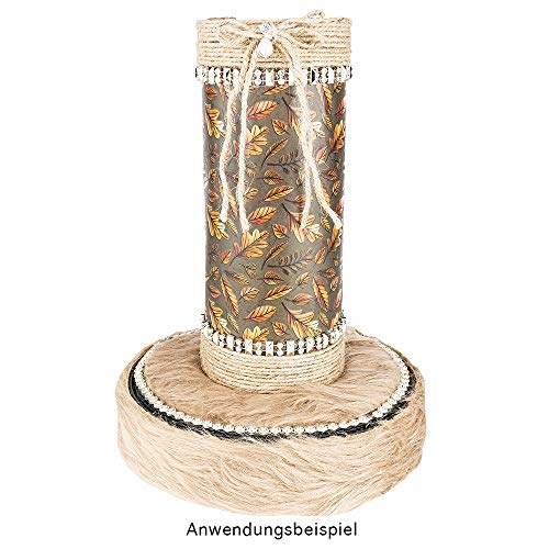 Ideen mit Herz Kunstfell-Band | Fellstoff | 12cm breit | 2m lang | ideal zum Basteln, Nähen, Dekorieren | Tischläufer (hellbraun)