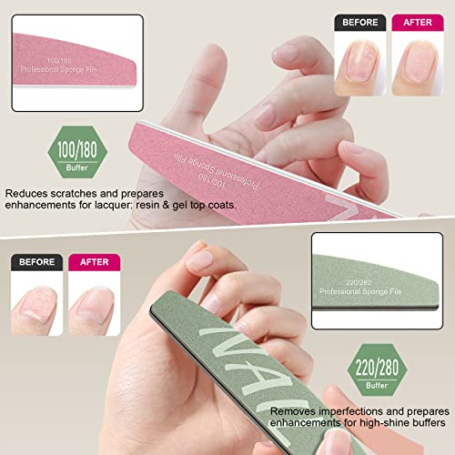 Foto von CGBE 9 Stück Nagelfeile Set, NAIL Profi Nagelfeilen Doppelseitige für Gelnägel, Acrylnägel und Naturnägel, Nagelfeilen Buffer zum Feilen, Formen, Glatt, Polieren und Glanznägel, für Hause und Salon