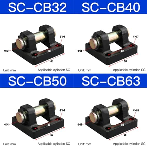 Support de siège fixe CB-32 pour stabiliser un vérin pneumatique standard SC 32