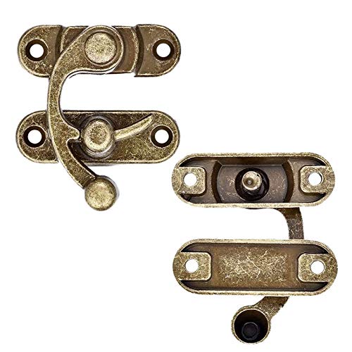 Image of Right Latch Hook Vintage Style Toggle Hasp Lock Latch Hasp Horn Lock Wood Jewelry Box with Screws Zinc Alloy Large Size Bronze (10 Set)