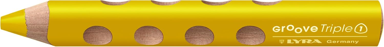 LYRA Groove Triple One Wooden Chunky Colouring Pencils 3 in 1, 72 Pencils, 6 Assorted Colours, Wooden Display, Ideal for Children and Schools