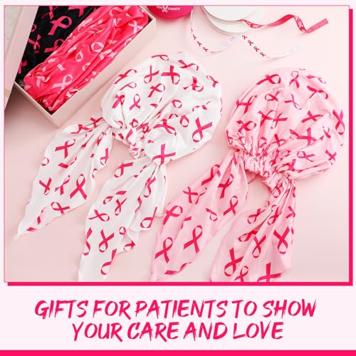 Image of Halfchet 4 Pcs Chemo Headwear for Women Pre Tied Cancer Caps Head Scarf Turbans for Women Patients Gifts