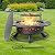 Panovue 42 Inch Outdoor Fire Pit with Grill, Large Firepit Table for Outside, Metal Round Firepits with Lid&Fire Poker,3 in 1 Wood Burning Fire Pits & Outdoor Fireplaces for Backyard,Patio(Black)