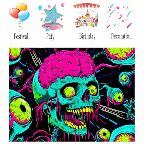 Image of Nuxovilar Spooky Zombie Wall Tapestry Polyester 78.74x59.05 In