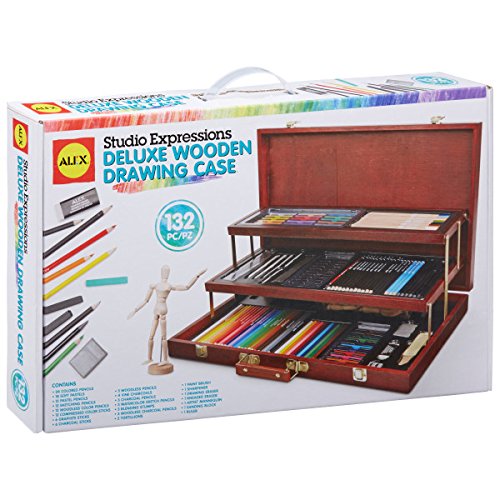 Alex Studio Expressions Deluxe Wooden Drawing Case Kids Art Supplies - Thumbnail 2