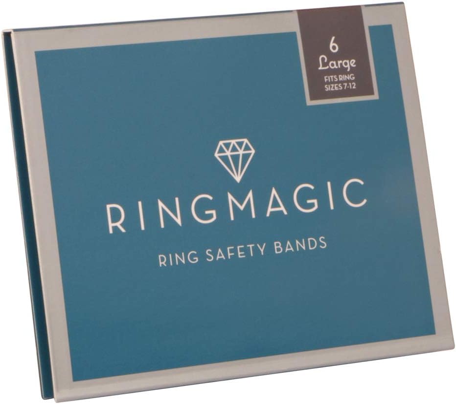 Ring Resizer, Ring Safety Bands, 6 Pack Large (for Ring Size 7-12)