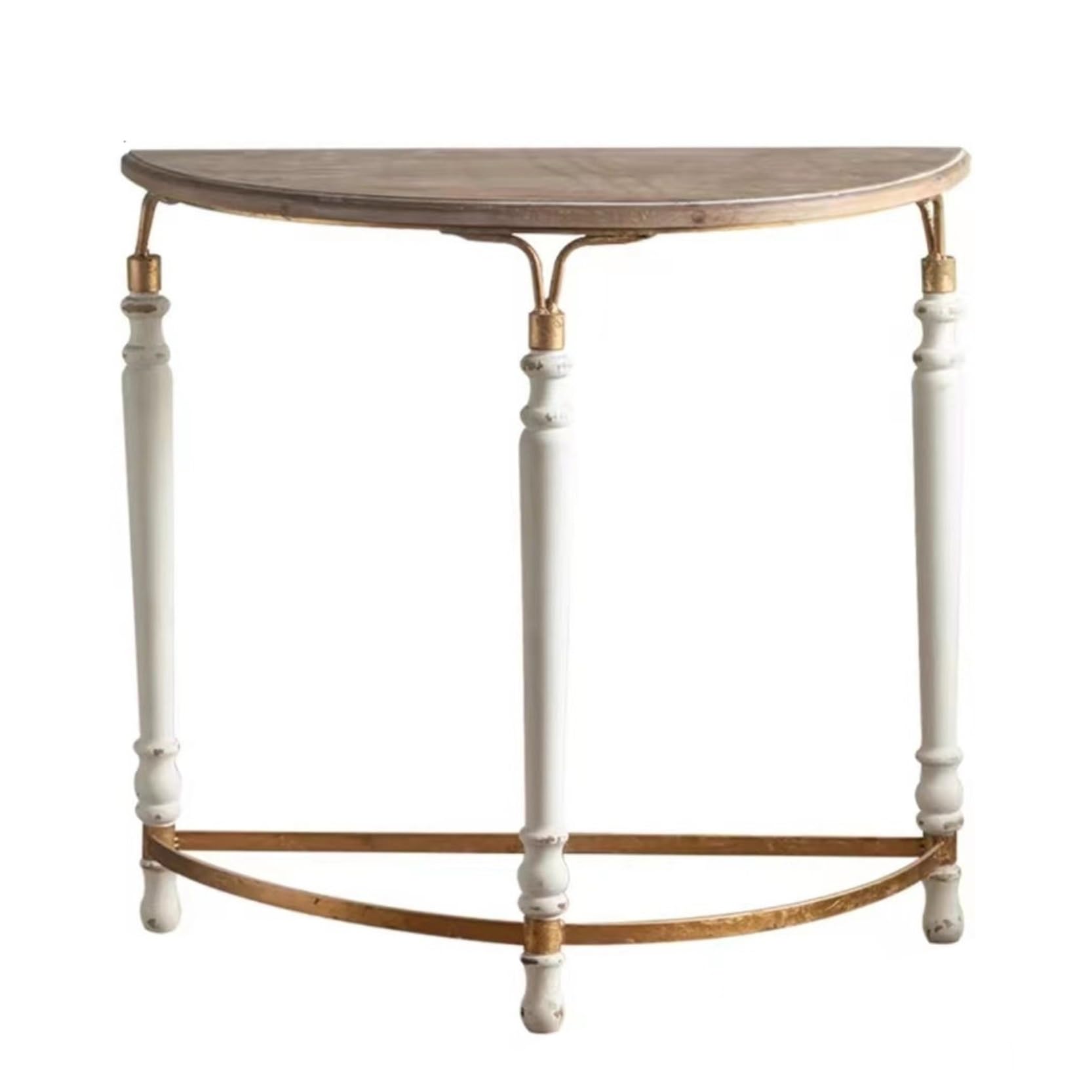 Half Moon Wooden Console Table,Modern 30'' H Wooden Half Round Corner Couch Accent End/Side Tables,Wood Rustic Small Entryway Tables,for Living Room,Hallway,Foyer,Home Decor(White)