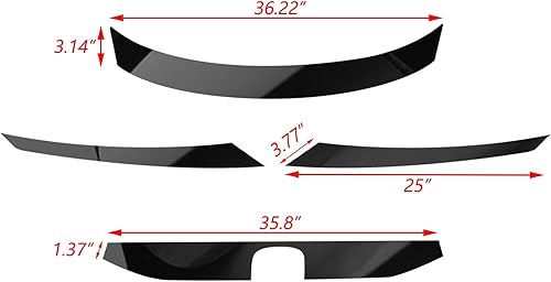 Miniatura 4 de Xotic Tech - Cubierta de vinilo precortada para parrilla delantera, cromada, compatible con Honda Civic 10ª generación 2016-2021 (negro brillante)