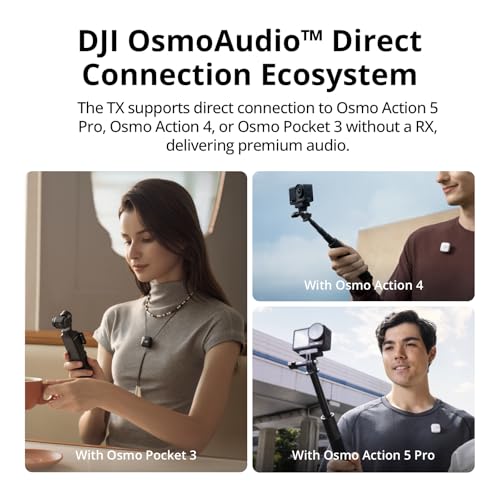 Image of DJI Mic Mini (1 TX + 1 RX), Wireless Lavalier Microphone for iPhone /Camera /Android, Ultralight, Detail-Rich Audio, Noise Cancelling, Automatic Limiting, Vlog, Streaming, 400m Transmission