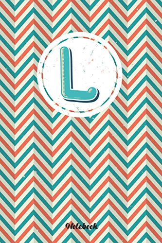 Notebook Zigzag Retro Monogram Initial Letter L: Vintage lover 6" x 9" Notebook/Journal,120 lined pages