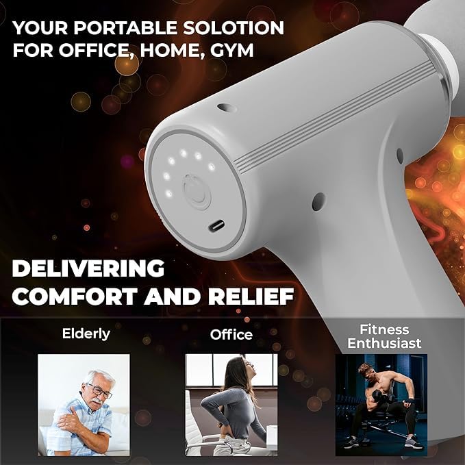 PRIMIL Charge Boost Massage Gun | True Percussion Large Torque motor | 3200 strokes per min | 4 Heads for whole body | Deep tissue percussion body massager machine | Massage Machine PRIMIL Charge Boost Massage Gun | True Percussion Large Torque motor | 3200 strokes per min | 4 Heads for whole body | Deep tissue percussion body massager machine | Massage Machine