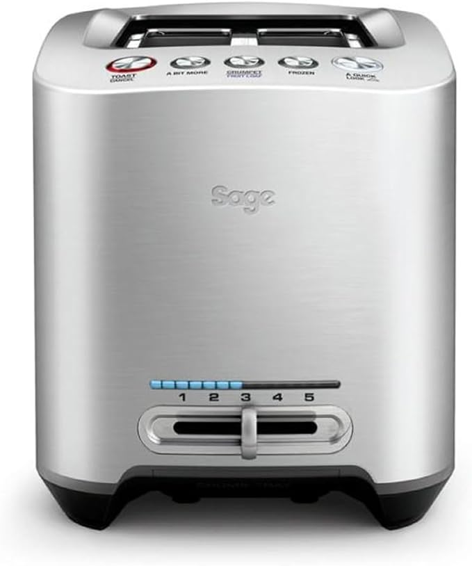 Sage BTA825UK the Smart Toaster 2 Slice Motorised Toaster Brushed