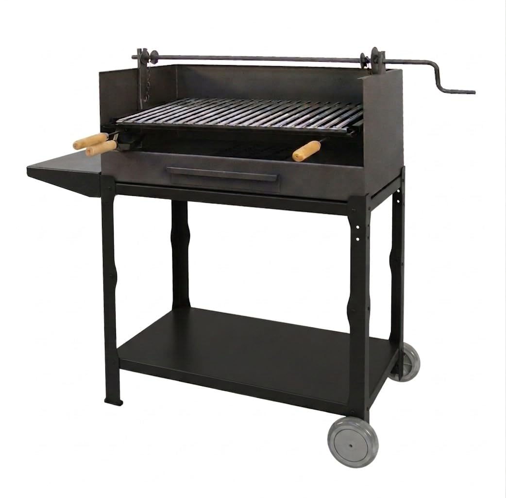 Imex El Zorro 71537 - Barbacoa con elevador y parrilla inox, 72 x 40 x 100 cm, color negro