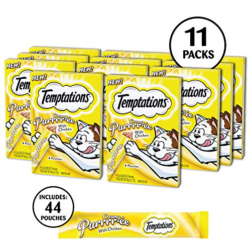 TEMPTATIONS Creamy Purrrr-ée with Chicken Cat Treats, (44) 1.7oz Pouches - Image 3