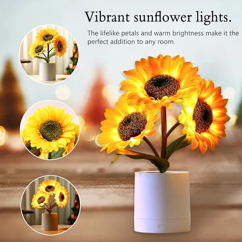 Sunflower LED Lamp for Women, Mother's Day Ideal for Bedroom Decor Sunflower Gifts for Mom Grandma Teacher Aunt Girlfriends Coworker Friend Wife Mothers Anniversary Birthday Christmas - Image 3