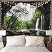Ice jazz Mountain Cave Tapestry Waterfall Tapestry Forest Tree Tapestry Nature Tapestry Wall Hanging for Bedroom Living Room Dorm