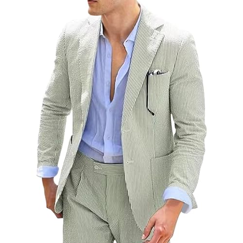 Costume en seersucker pour mariage à la plage et soirées habillées d'été pour homme