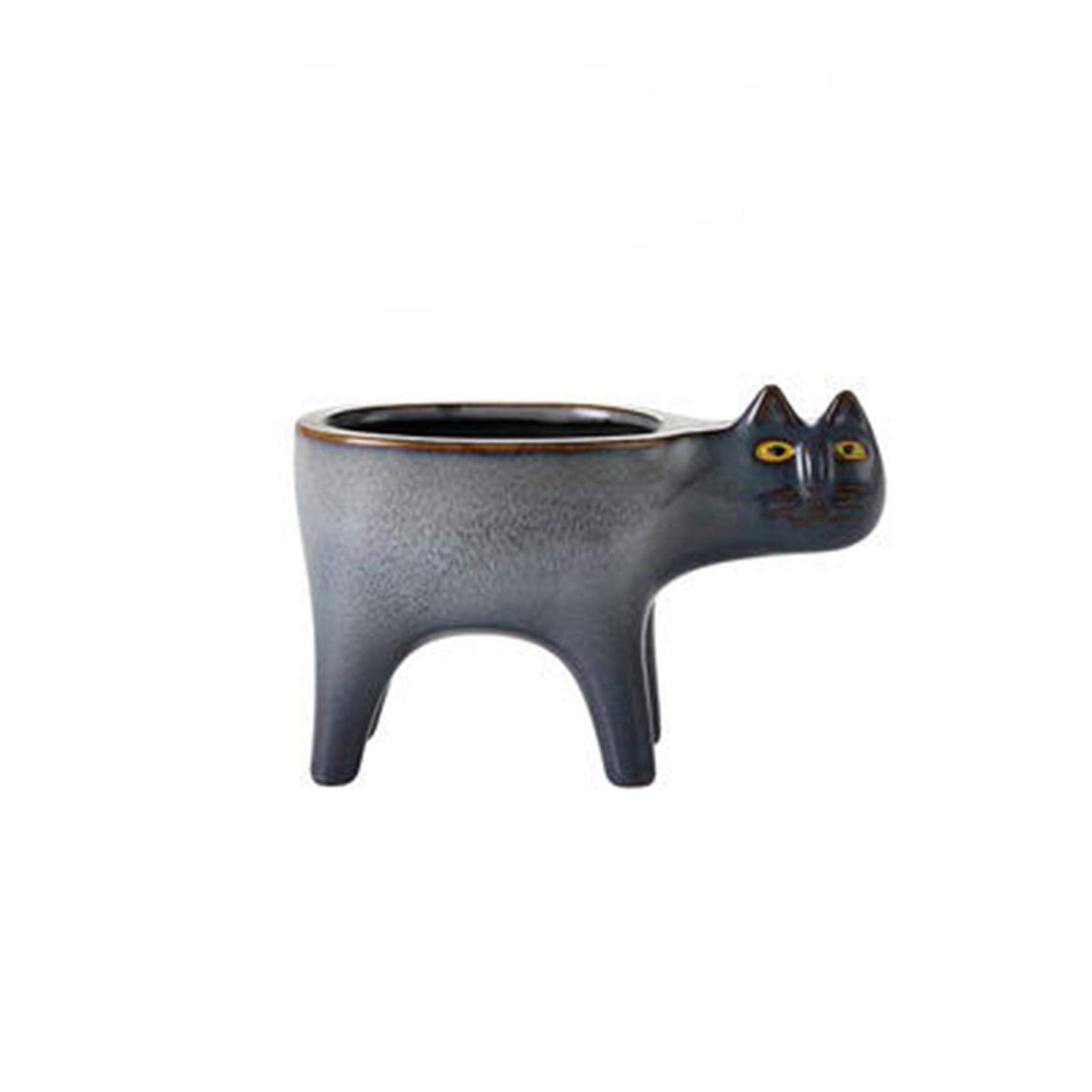 Courti , Cat Planter,Ceramic Animal Planter Pots, Cute Cat Cactus Flowerpot, Cartoon Animal Ceramic Bonsai Holder Planter Plant Container